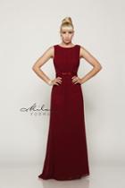 Milano Formals - Sleeveless High Neck Ruched Bodice Long Dress E2086