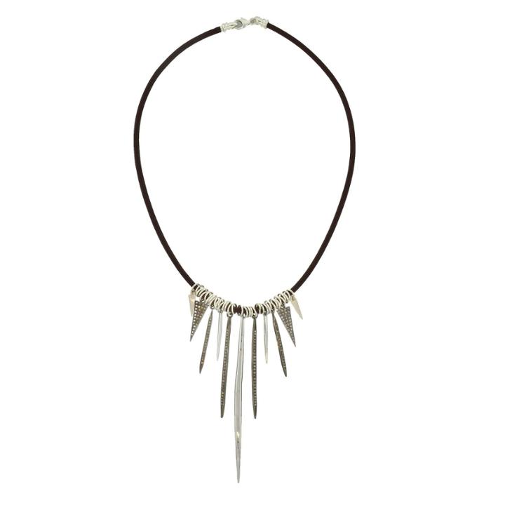 Mabel Chong - Leather Spike Necklace-wholesale