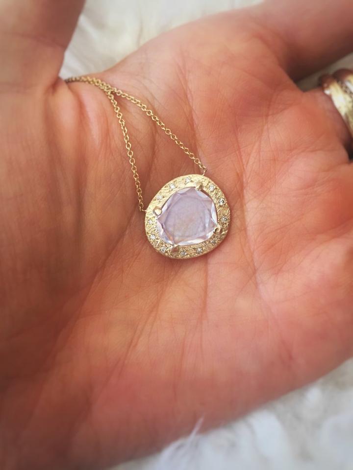 Logan Hollowell - Flat Faceted Moonstone Mirror Necklace