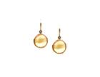 Tresor Collection - Citrine Simple Round Dangle Earring In 18k Yellow Gold