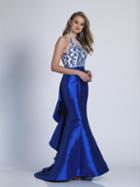 Dave & Johnny - A6385 Halter Neck Embellished Mermaid Gown