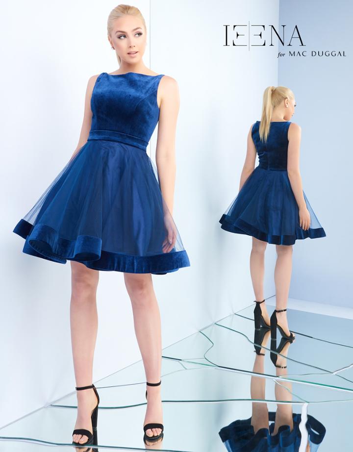 Ieena Duggal - 48781i Fitted Bateau A-line Cocktail Dress