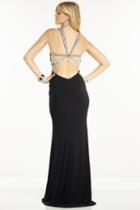 Alyce Paris B'dazzle - 35801 Jeweled Halter Jersey Sheath Dress