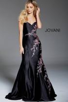 Jovani - 56024 Embroidered Strapless Fitted Mermaid Dress