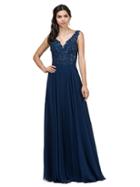 Dancing Queen - 9942 Embroidered V-neck A-line Dress