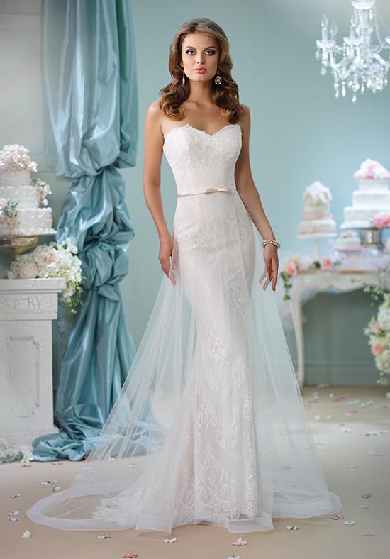 Enchanting By Mon Cheri - 116134 Lace Sweetheart Sheath Dress With A-line Overskirt