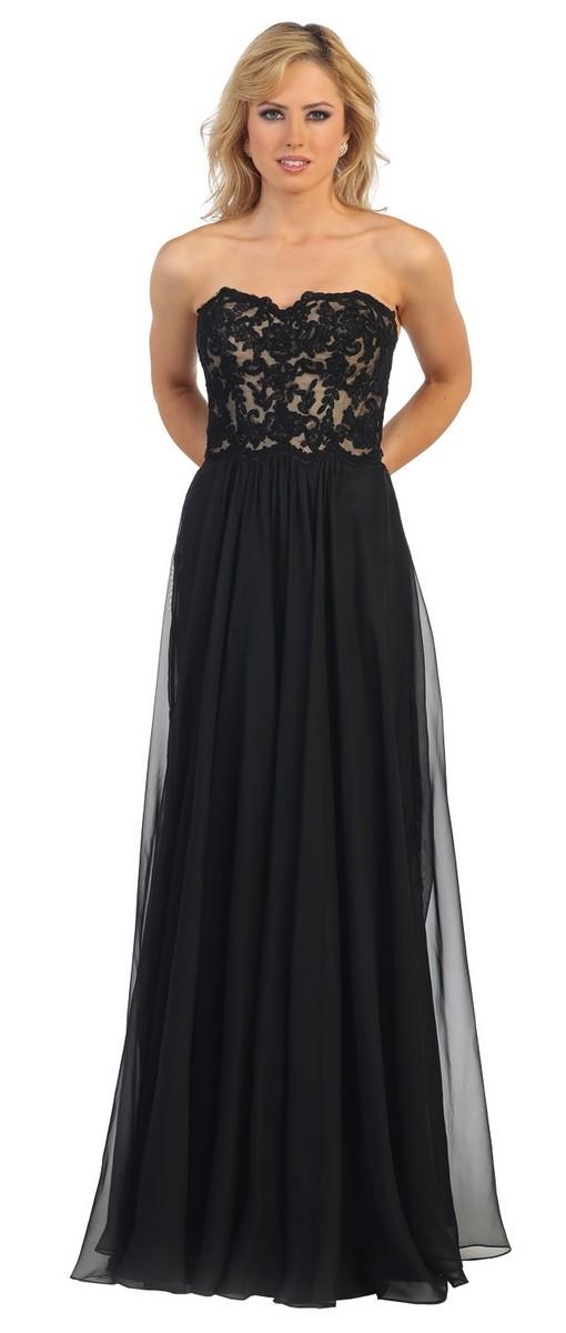 Adorable Strapless Lace Long Dress