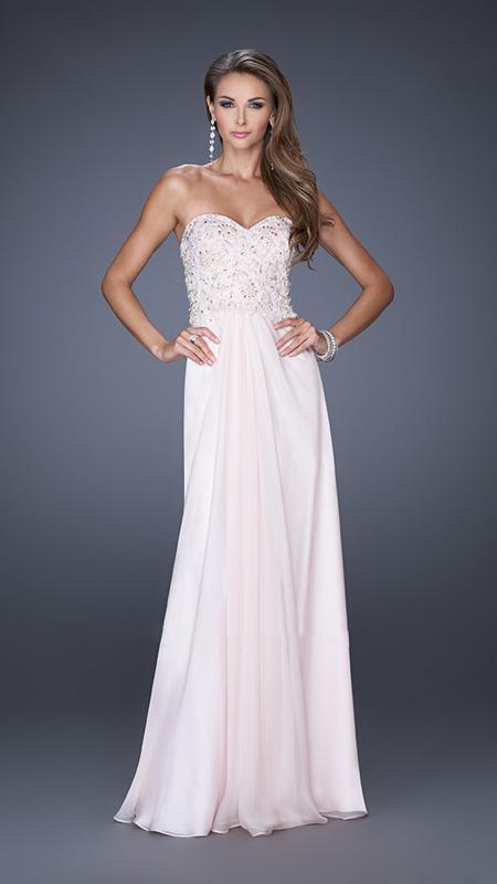 La Femme - 18069 Jeweled Sweetheart Chiffon Dress