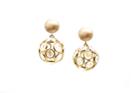 Tresor Collection - Rainbow Moonstone Origami Sphere Ball Earring In 18k Yellow Gold