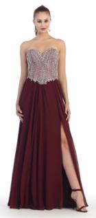 May Queen - Embellished Strapless Chiffon A-line Dress Rq7397