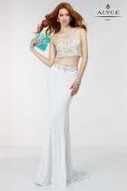 Alyce Paris - 6517 Two Piece Long Dress In Diamond White Multi Color