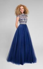Terani Couture - Elaborate High Neck Tulle A-line Gown 1712p2899
