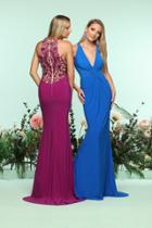 Zoey Grey - 31161 Embellished Ruched Fitted Evening Gown