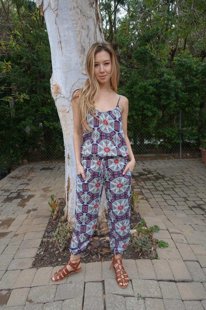 Tysa - Claudette Jumpsuit In Blue Kaleidoscope Eyes