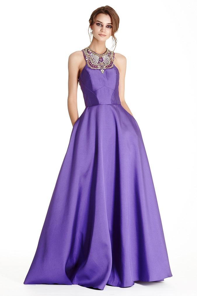 Aspeed - L1782 Bedazzled Halter Neck Evening Ballgown