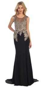 May Queen - Rq--7318 Illusion Scoop Lace Gown