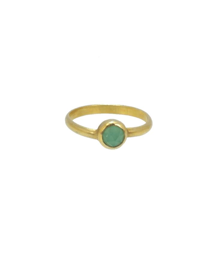 Lori Kaplan Jewelry - Chrysoprase Vermeil Stacking Ring