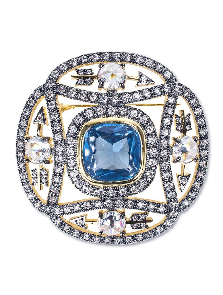 Cz By Kenneth Jay Lane - Aquamarine Blue Eternity Brooch