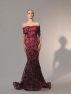 Nicole Bakti - 6759n Sequined Floral Off-shoulder Mermaid Gown