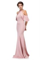 Eureka Fashion - Embellished High Halter Satin Sheath Dress