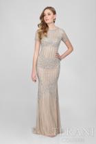 Terani Evening - Stunning Crystal Accented High Neck Mermaid Gown 1721gl4459