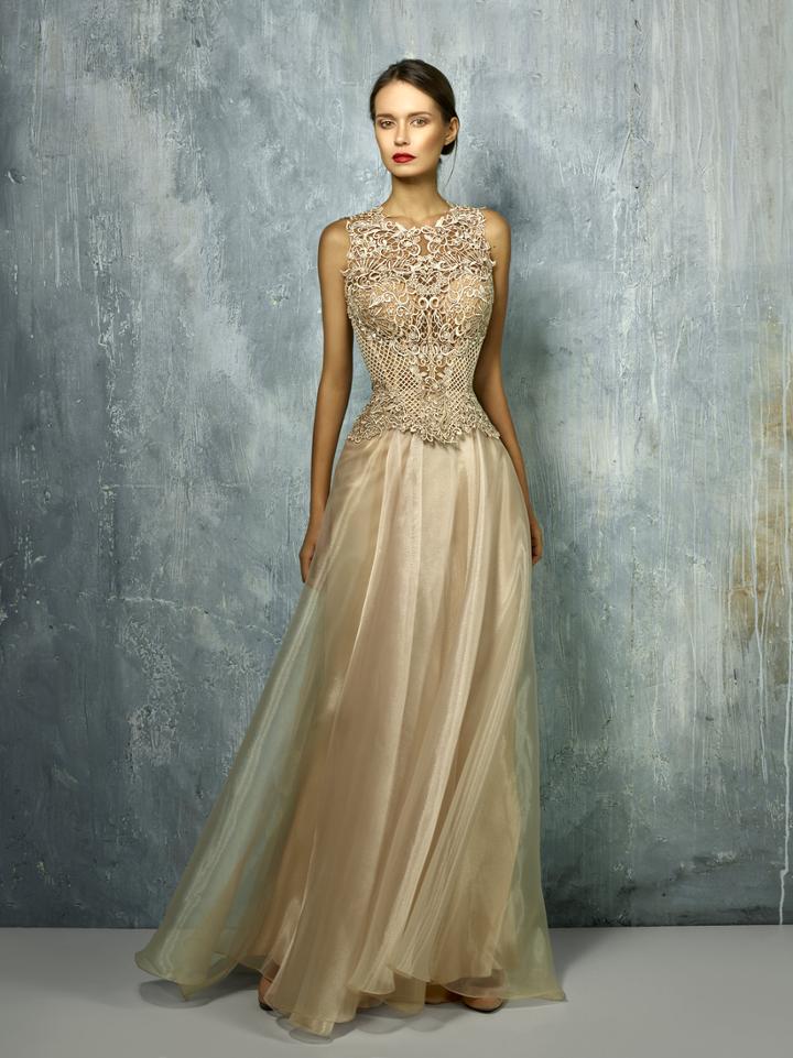 Beside Couture By Gemy - Bc1295 Embroidered Peplum Organza A-line Gown