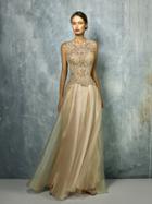 Beside Couture By Gemy - Bc1295 Embroidered Peplum Organza A-line Gown