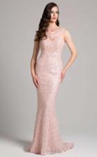 Lara Dresses - 33218 Beaded Bateau Sheath Dress