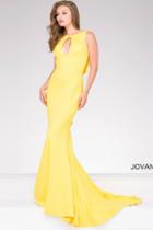 Jovani - Ruffle Back Sleeveless Prom Dress 49420
