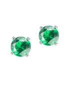 Cz By Kenneth Jay Lane - Emerald Luxe Round Stud