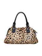 Mofe Handbags - Urbane Cheetah Satchel Cheetah/black / Genuine Leather