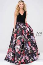 Jovani - Pleated Floral Skirt Prom Ballgown Jvn47924