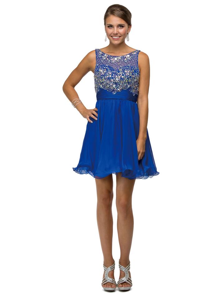 Spectacular Lattice Beadwork Illusion A Line Dress