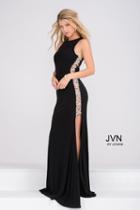 Jovani - Crystal Adorned Side Cutout Jewel Sheath Gown Jvn47768