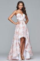 Faviana - S10079 Strapless Floral Design High Low Dress