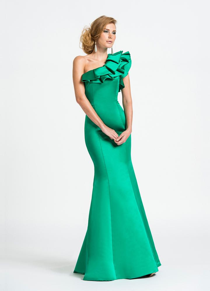 Ashley Lauren - 1041 Ruffled One Shoulder Mermaid Dress