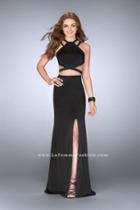 Gigi - Beaded Strappy Two Piece Halter Prom Dress 24420