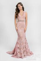 Terani Prom - Lacy Mermaid Gown With Side Cutouts 1712p2461