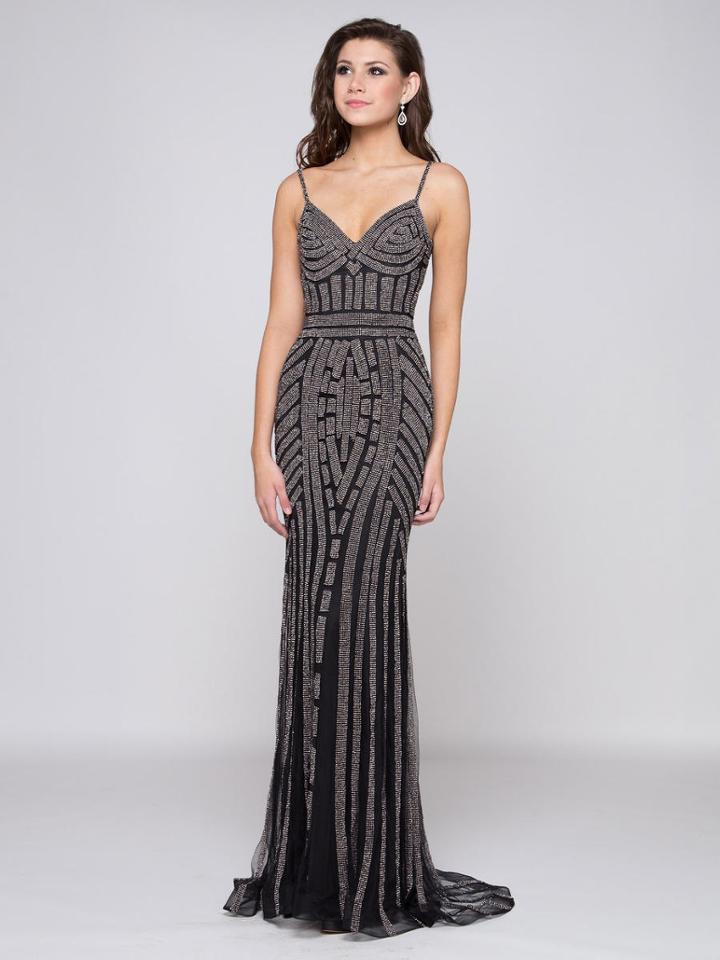 Glow By Colors - G664 Embellished Sweetheart Sheath Dress