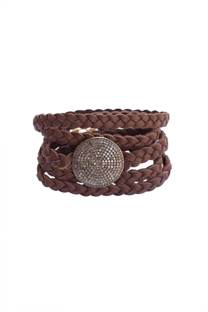 Heather Gardner - Sundial Diamond Leather Braided Bracelet