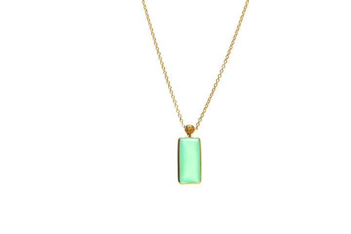 Tresor Collection - 18k Yellow Gold Necklace With Crysopherous And Champagne Diamond