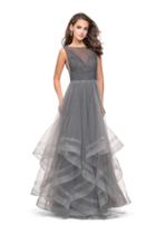 La Femme - 25620 Beaded Illusion Tulle Evening Gown