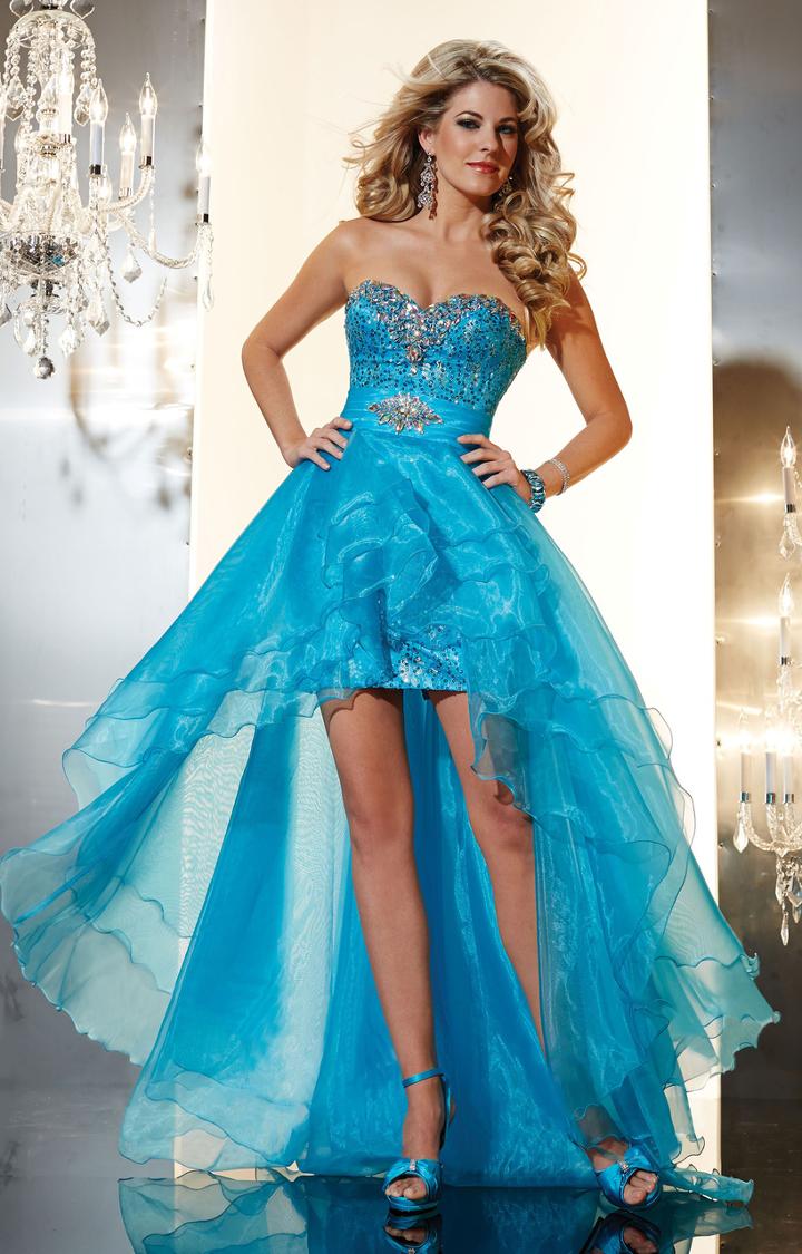 Panoply - 14618 Sequined Sweetheart High Low Dress