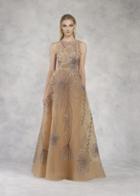 Janique - 17014 Embellished Illusion Jewel A-line Dress