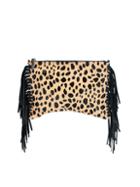 Mofe Handbags - Kalon Fringe Crossbody & Clutch Cheetah/black / Genuine Leather