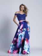 Dave & Johnny - A6157 Two Piece Floral Print Evening Gown