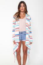 Goddis - Linsey Hooded Wrap W Fringe In Snap Dragon