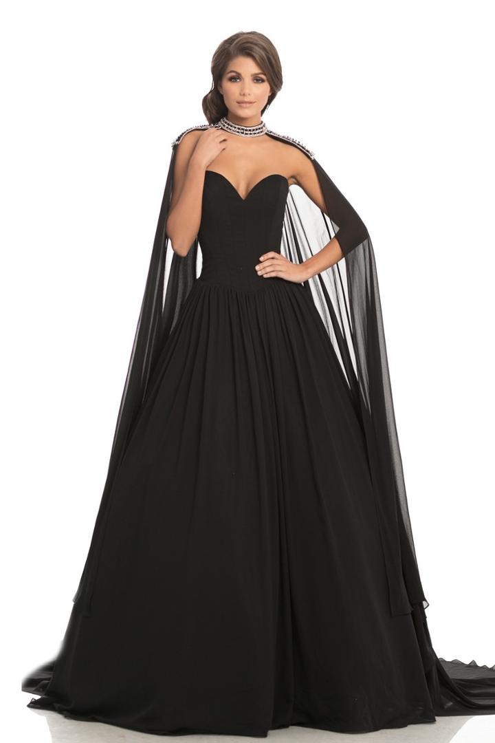 Johnathan Kayne - 8200 Deep Sweetheart Ballgown With Beaded Cape