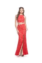 Aspeed - L1562 Two Piece Lace Evening Dress With Slit