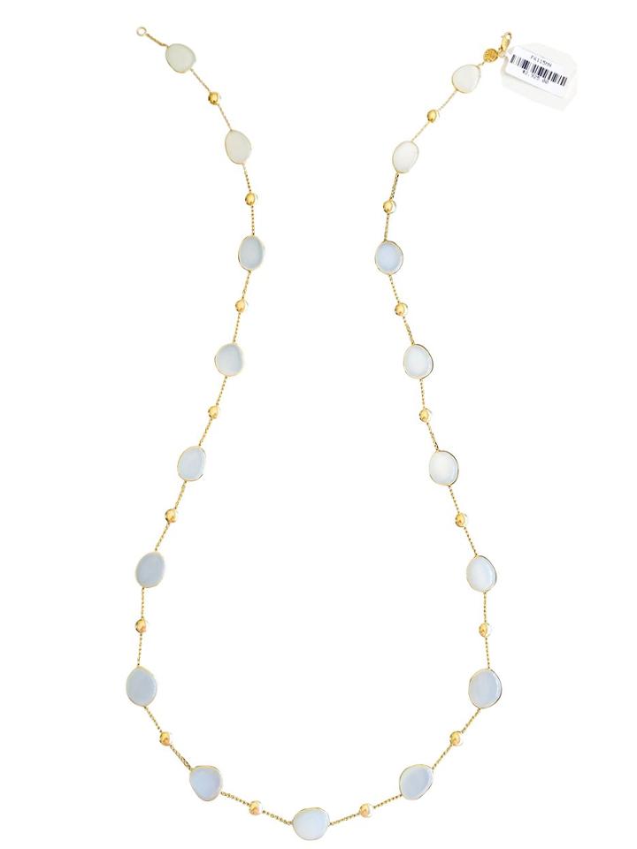 Tresor Collection - White Moonstone Long Station Necklace In 18k Yellow Gold